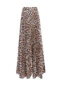 KATZ PLEATED MAXI SKIRT - SPOTTED LEOPARD MULTI