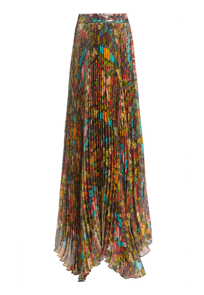 KATZ PLEATED MAXI SKIRT - KALEIDOSCOPE FLORAL