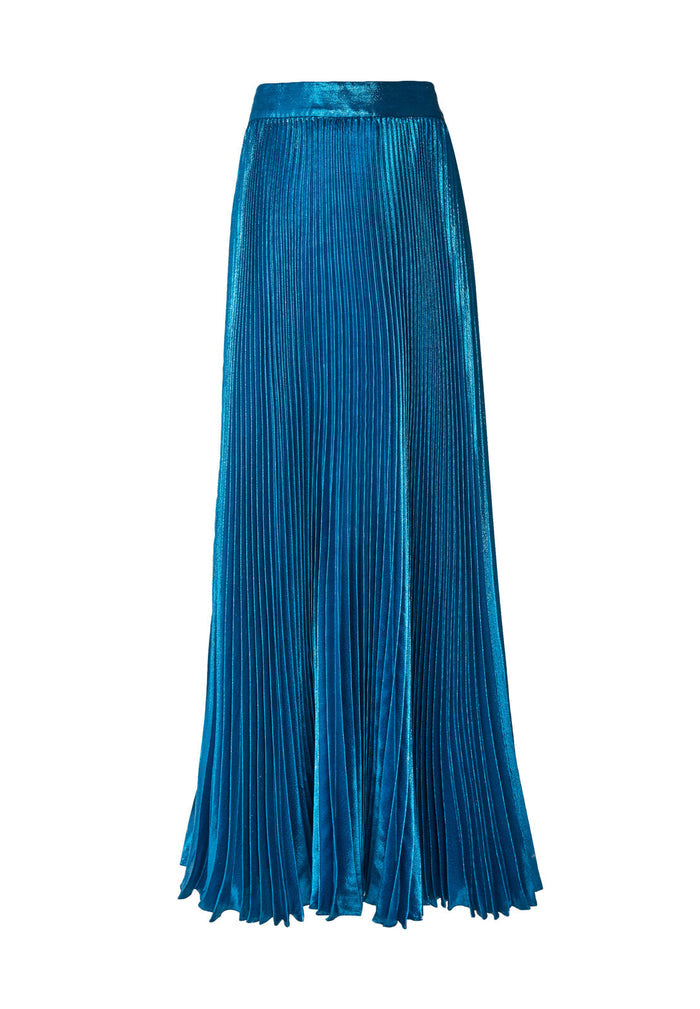 KATZ PLEATED MAXI SKIRT - PEACOCK