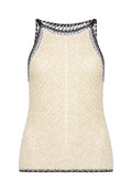 KAYDEN COLOR BLOCKED HALTER - NATURAL/BLACK/WHITE