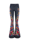 KAYLEIGH HIGH WAIST BELL JEAN - WASHED BLACK/MULTI