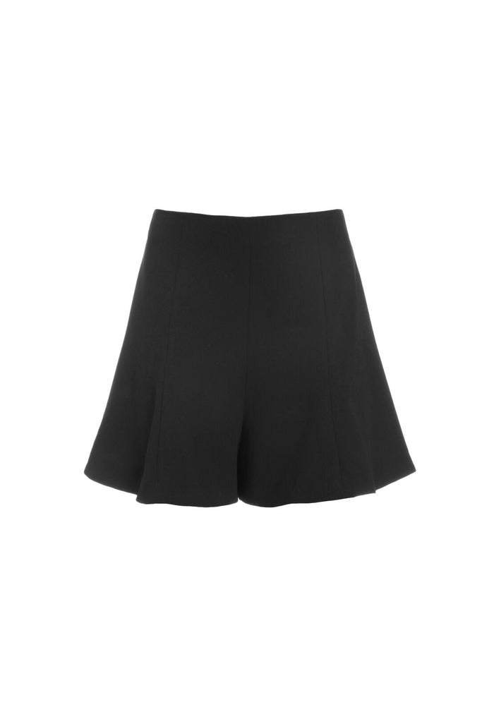 KEIRA HW FLARED SHORT - BLACK