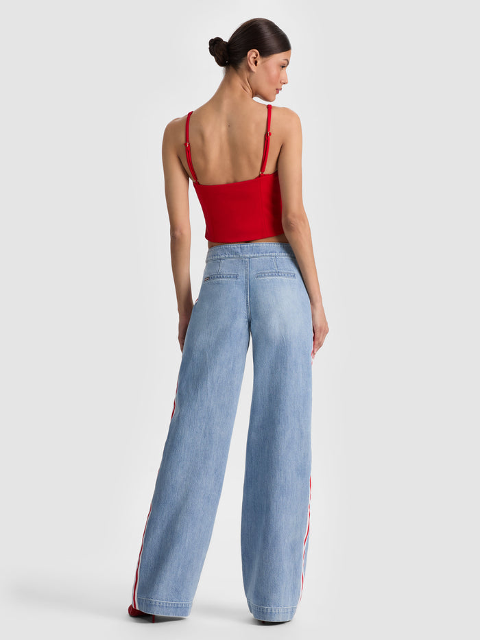 KELCEY BUTTON FRONT TOP - CHILI PEPPER