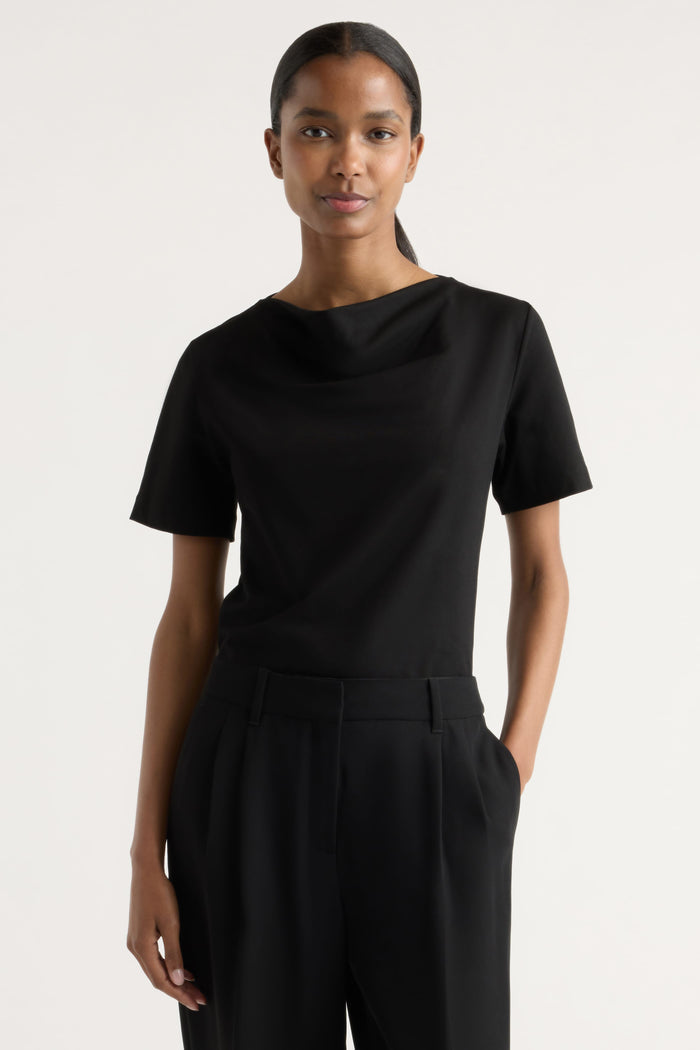 Isilda | Kendra Organic Cotton Cowl-Neck Tee in Size Extra Small