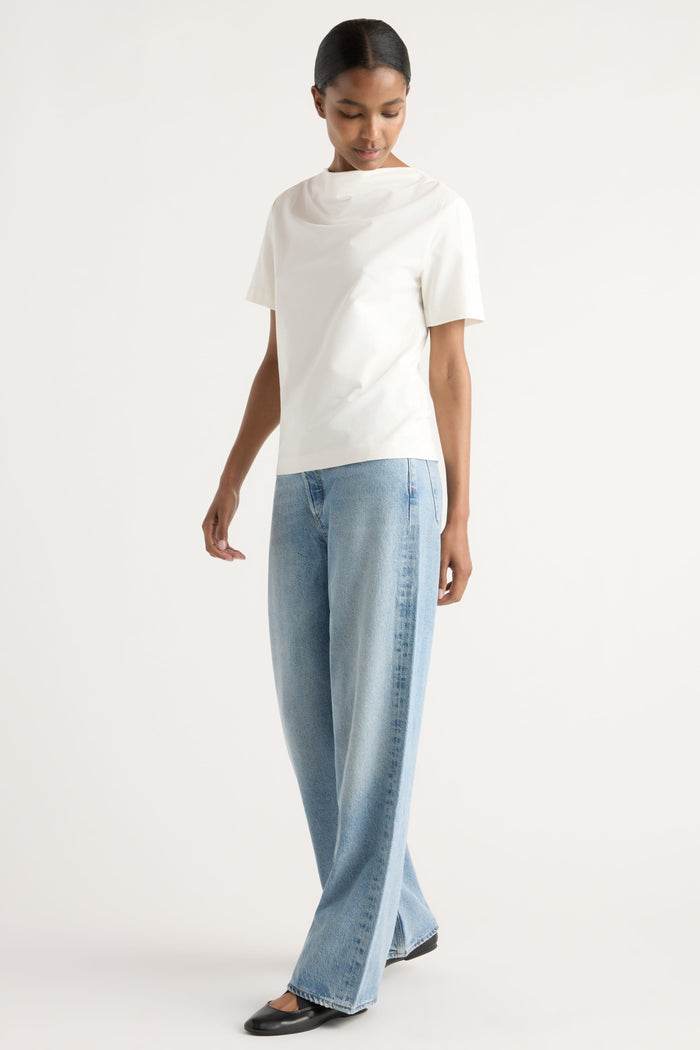 Isilda | Kendra Organic Cotton Cowl-Neck Tee in Size Extra Small