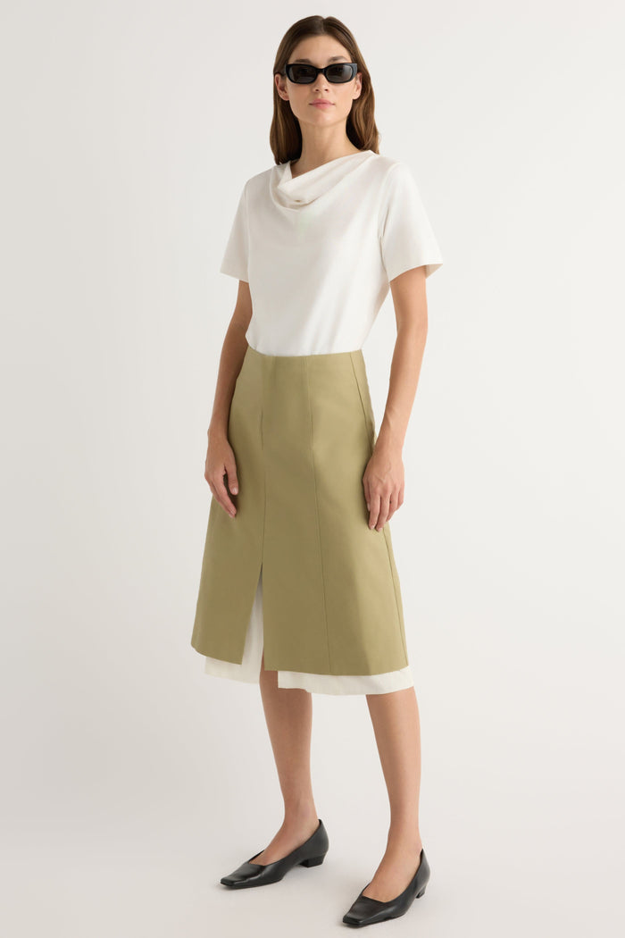 Renée | Kendra Organic Cotton Cowl-Neck Tee in Size Extra Small