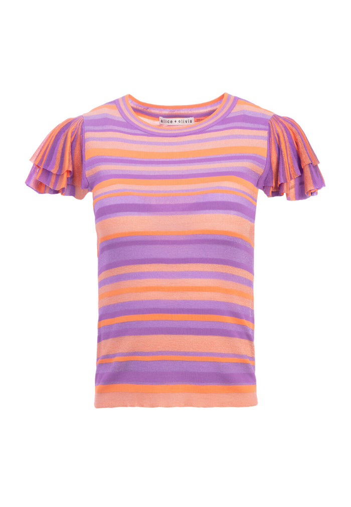 KENIA RUFFLE SLV SHELL - IRIS/CORAL