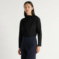 May-Li | Kenira Asymmetric-Neck Long-Sleeve Tee in Size Small