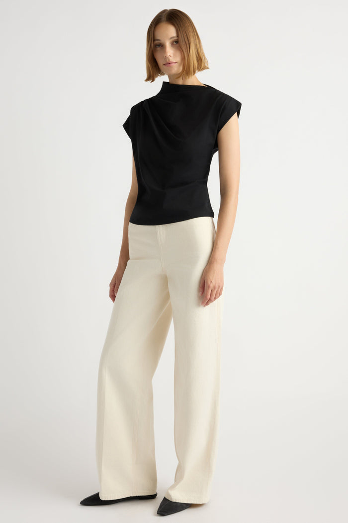 Mali | Kenny Asymmetric-Neck Tee in Size Extra Small