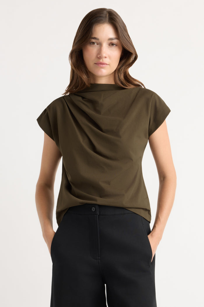 Renée | Kenny Asymmetric-Neck Tee in Size Extra Small