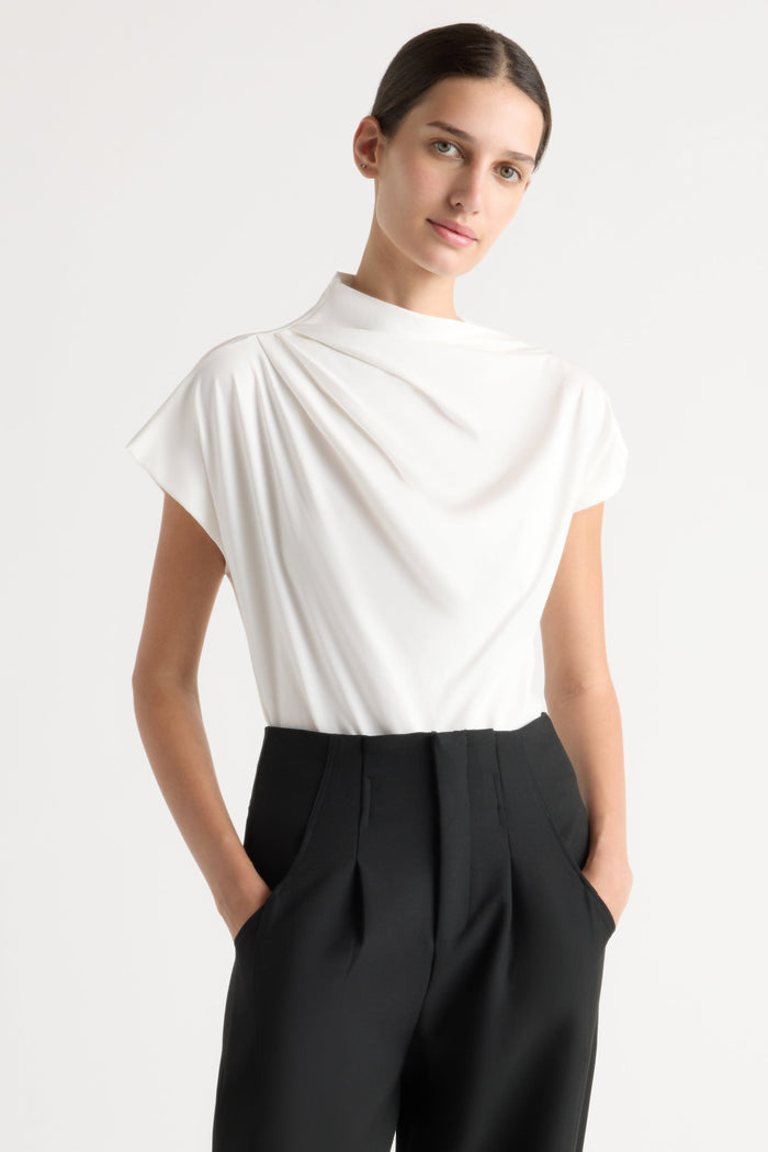 Karolina | Kenny Asymmetric-Neck Tee in Size Extra Small