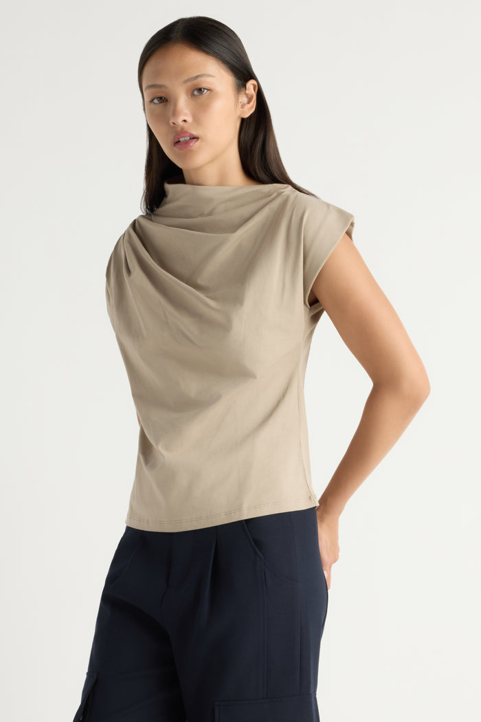 May-Li | Kenny Asymmetric-Neck Tee in Size Small