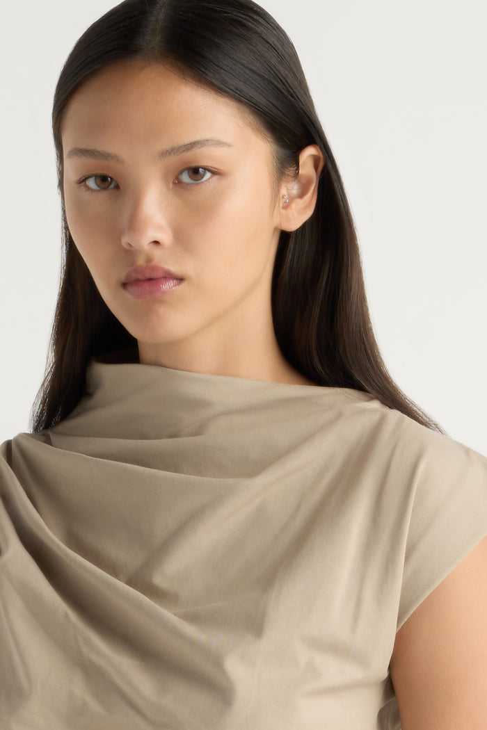 May-Li | Kenny Asymmetric-Neck Tee in Size Small