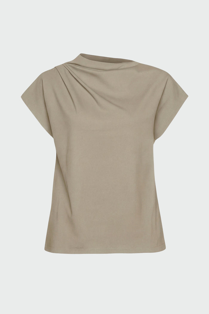 May-Li | Kenny Asymmetric-Neck Tee in Size Small - Flat