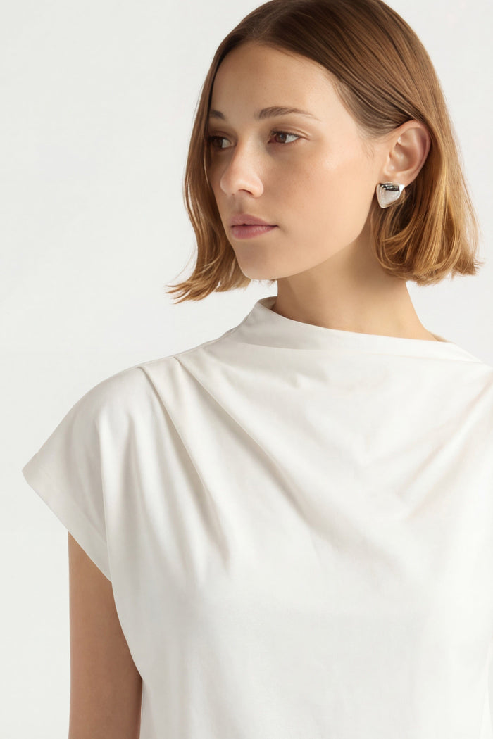 Mali | Kenny Asymmetric-Neck Tee in Size Small