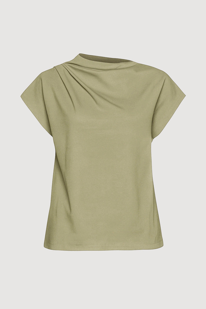 Isilda | Kenny Asymmetric-Neck Tee in Size Extra Small - Flat