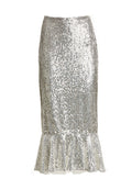 KINA EMB MIDI RFL HEM PNCL SKT - SILVER