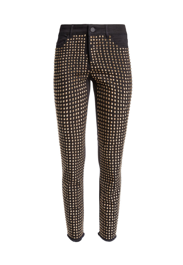 KIRK STUDDED SKINNY JEAN - BLACK/GOLD