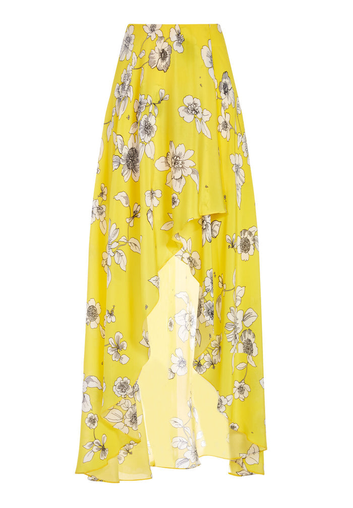 KIRSTIE CASCADE OVERLAP SKIRT - BEGONIA CITRUS