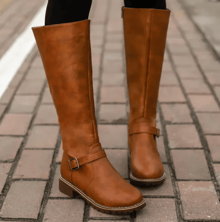 Knee-High Boots Women High Shaft Zipper Closure