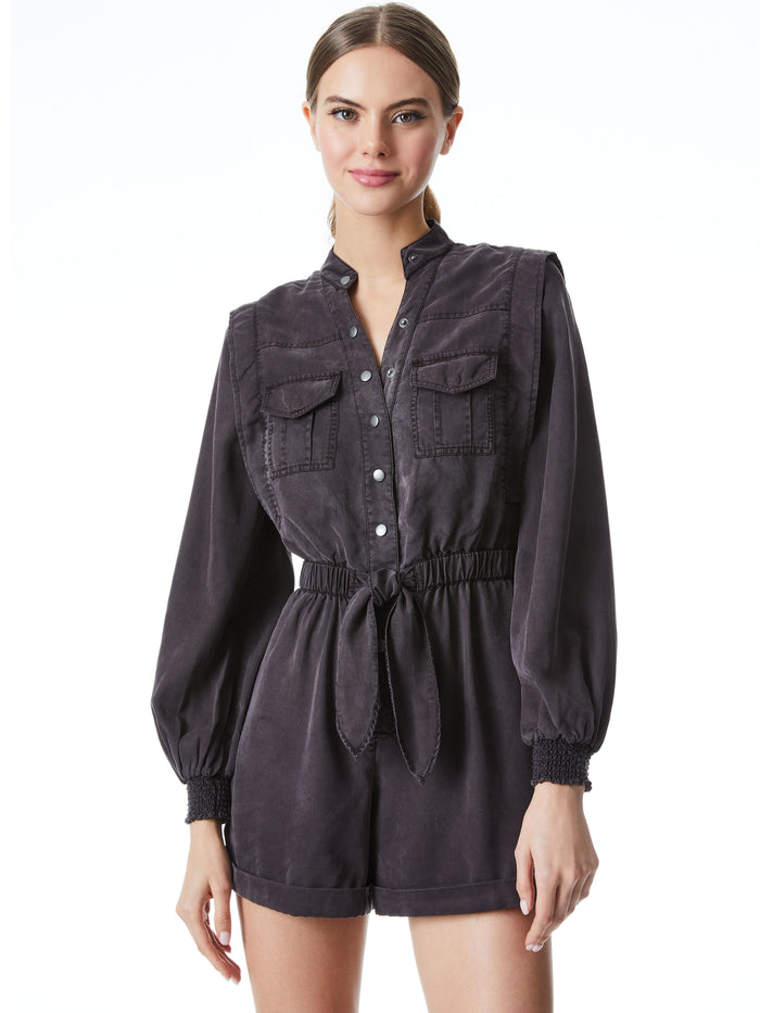KOTA CARGO POCKET ROMPER - CHARCOAL