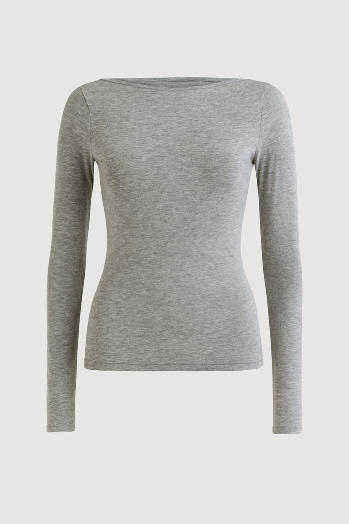 Shelby | Lana Tencel-Wool Slit-Neck Tee in Size Small - Flat