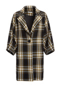 LANCE SEAMED SLV OVRSZD COAT - BLACK / YELLOW