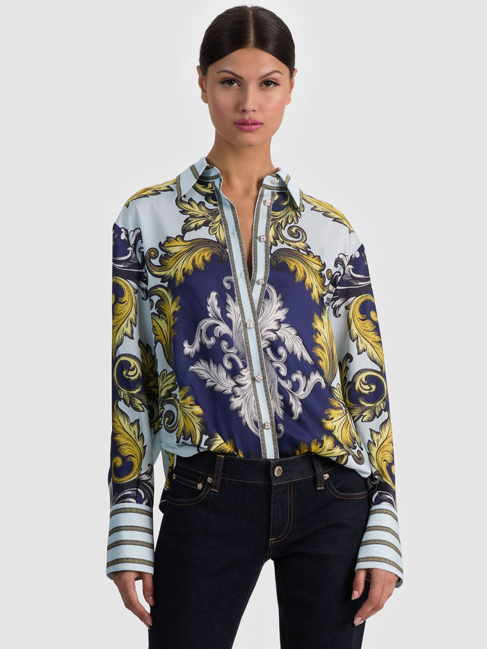 LANE OVERSIZED BUTTON DOWN - ANTIQUE SCROLL