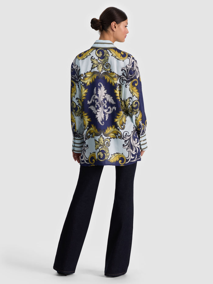 LANE OVERSIZED BUTTON DOWN - ANTIQUE SCROLL