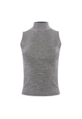 LANIE SHIMMER HIGH NECK PULLOVER - SILVER