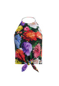 LAURA TIE FT CROPPED HALTER - BLOOMING FIELDS MULTI