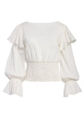 LAYA SMOCKED BLOUSE - OFF WHITE