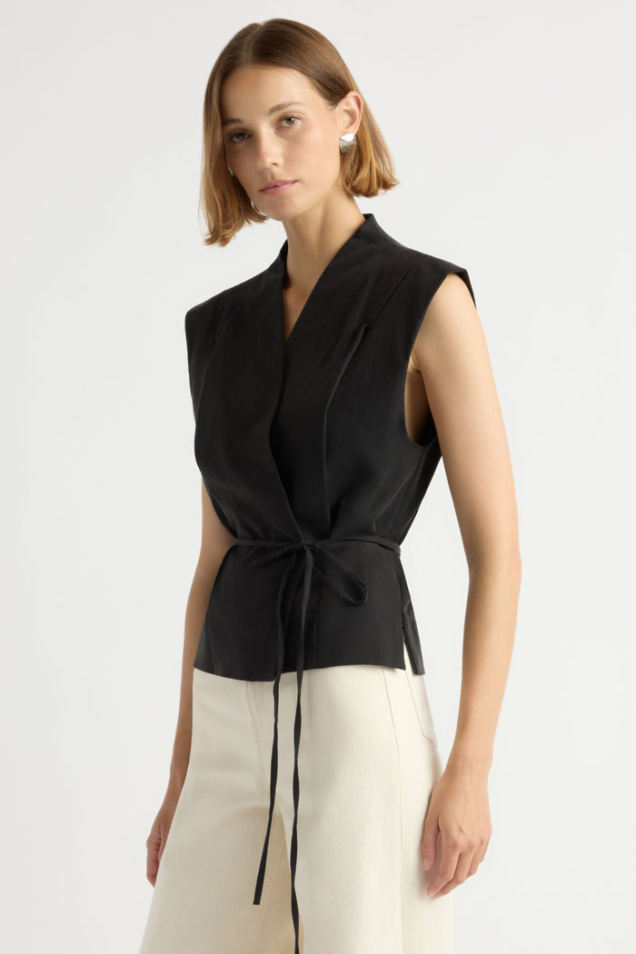 Mali | Leandra Tie-Wrap Vest in Size Small