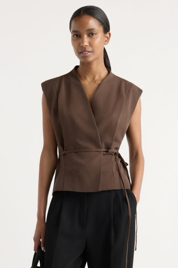 Isilda | Leandra Tie-Wrap Vest in Size Extra Small
