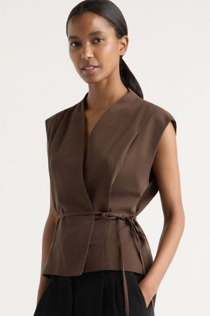 Isilda | Leandra Tie-Wrap Vest in Size Extra Small