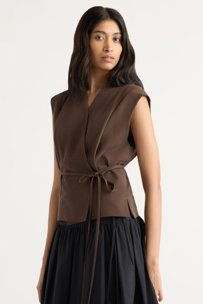Arya | Leandra Tie-Wrap Vest in Size Small