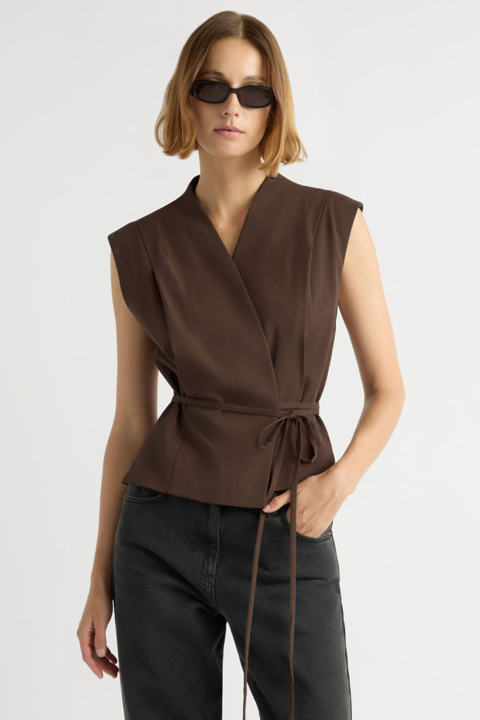 Mali | Leandra Tie-Wrap Vest in Size Small