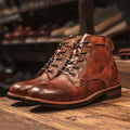 Leather Boots Men High-Top Rugged Stylish
