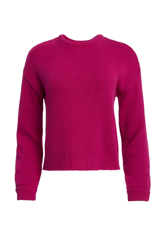LEENA CROPPED SWEATSHIRT - RASPBERRY