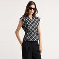 Renée | Lenore Plaid Tie-Wrap Vest in Size Small