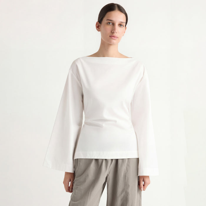 Karolina | Lilian Sculpted Flare-Sleeve Blouse in Size Extra Small