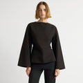 Mali | Lilian Sculpted Flare-Sleeve Blouse in Size Small