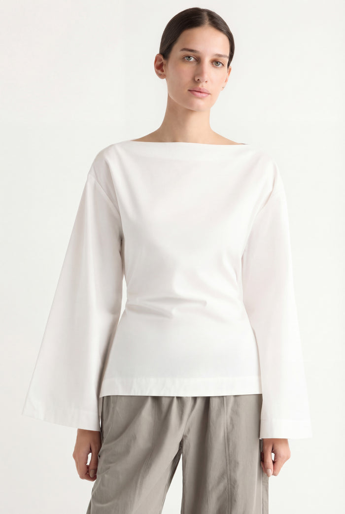 Karolina | Lilian Sculpted Flare-Sleeve Blouse in Size Extra Small