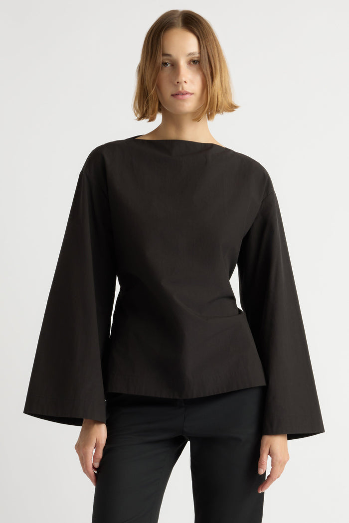 Mali | Lilian Sculpted Flare-Sleeve Blouse in Size Small