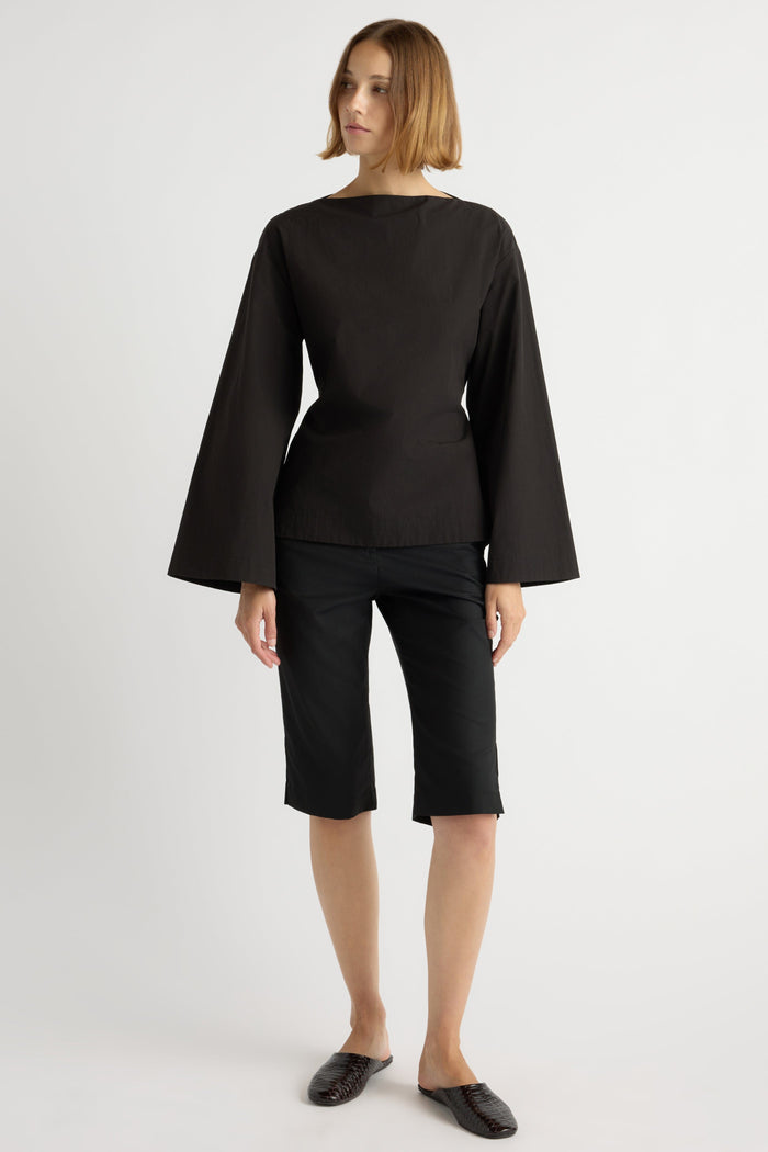 Mali | Lilian Sculpted Flare-Sleeve Blouse in Size Small