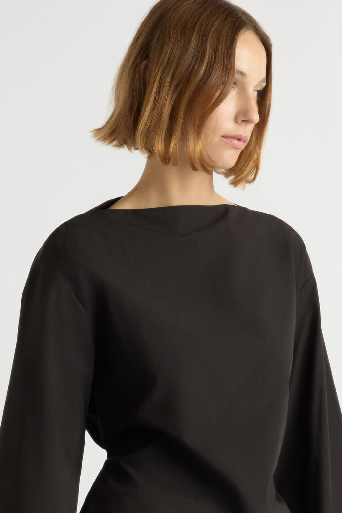 Mali | Lilian Sculpted Flare-Sleeve Blouse in Size Small