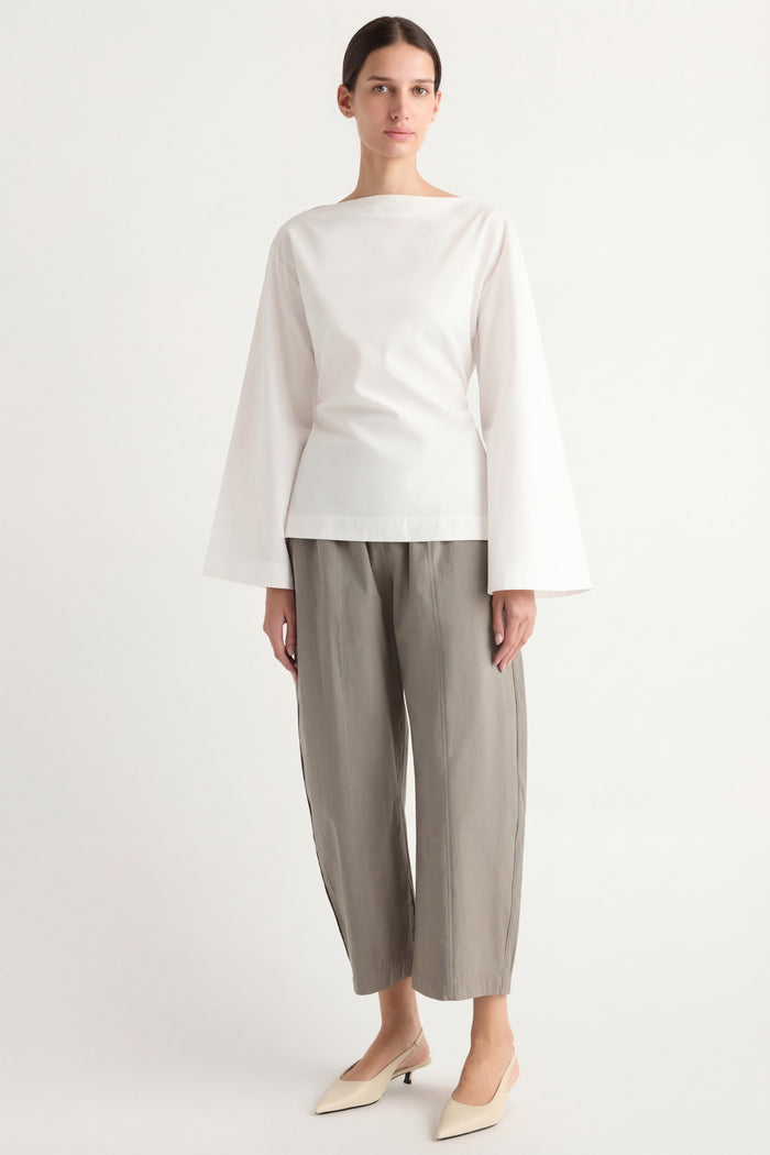 Karolina | Lilian Sculpted Flare-Sleeve Blouse in Size Extra Small