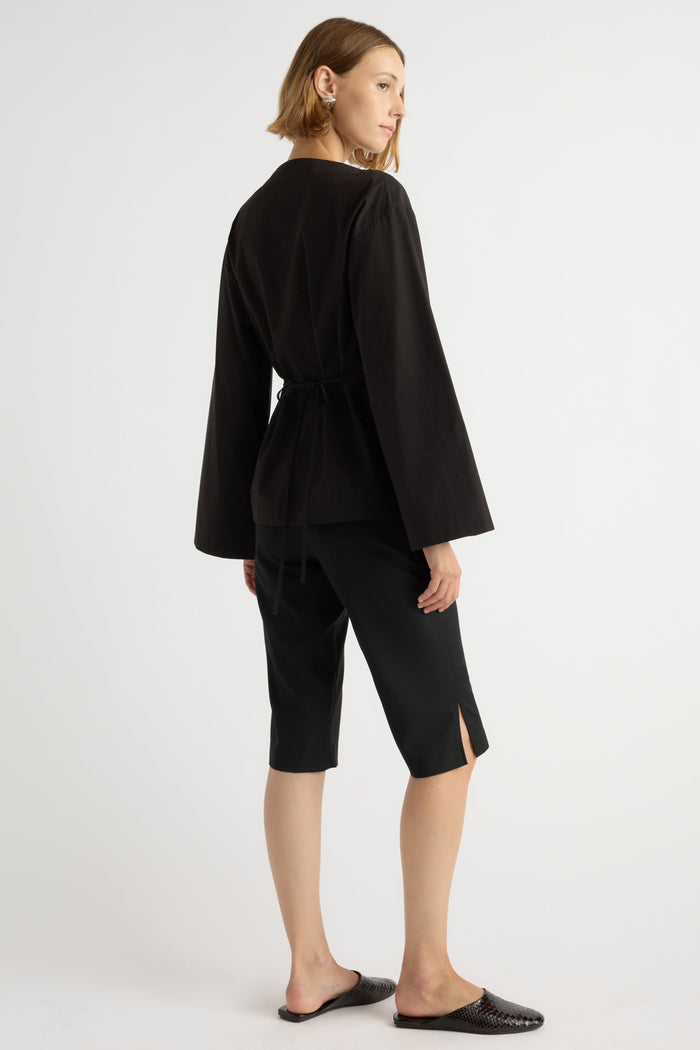 Mali | Lilian Sculpted Flare-Sleeve Blouse in Size Small