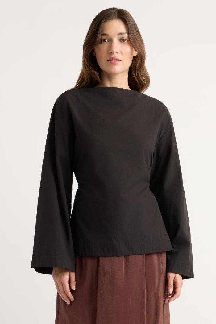 Renée | Lilian Sculpted Flare-Sleeve Blouse in Size Small