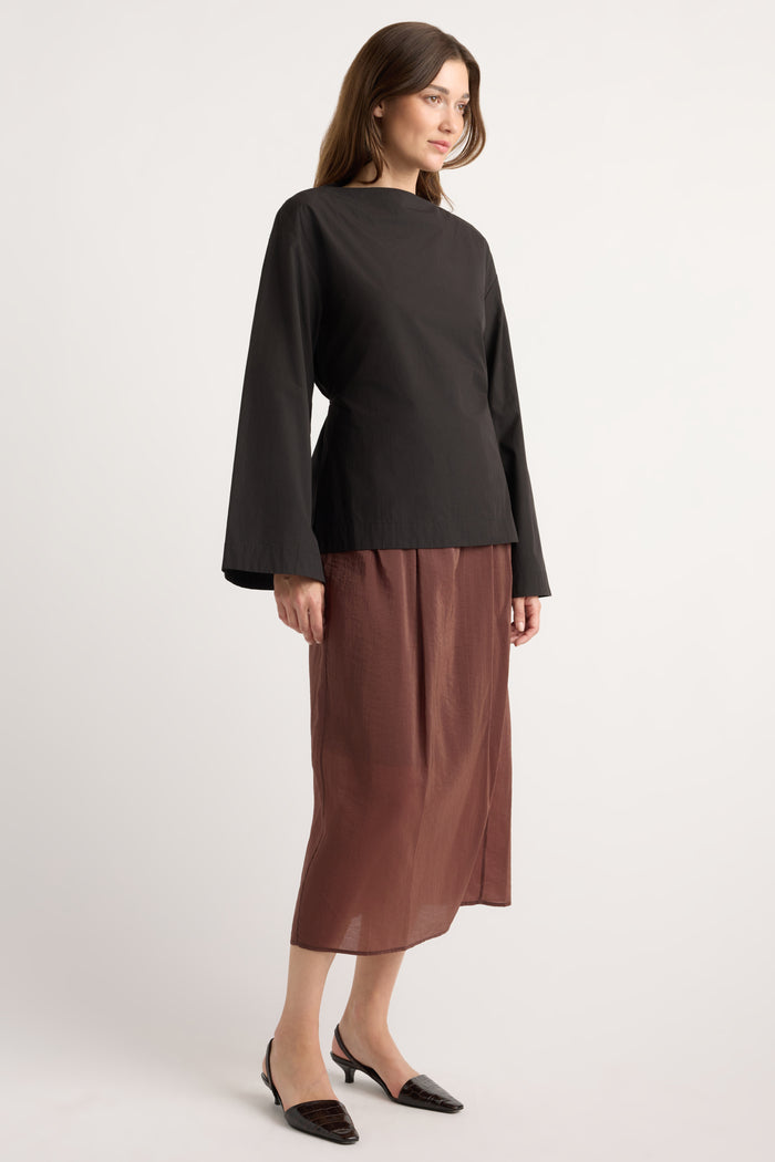 Renée | Lilian Sculpted Flare-Sleeve Blouse in Size Small